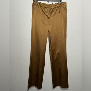 RARE HUGO BOSS Satin Dress Pants Metallic Gold Bronze Women’s Size 8
